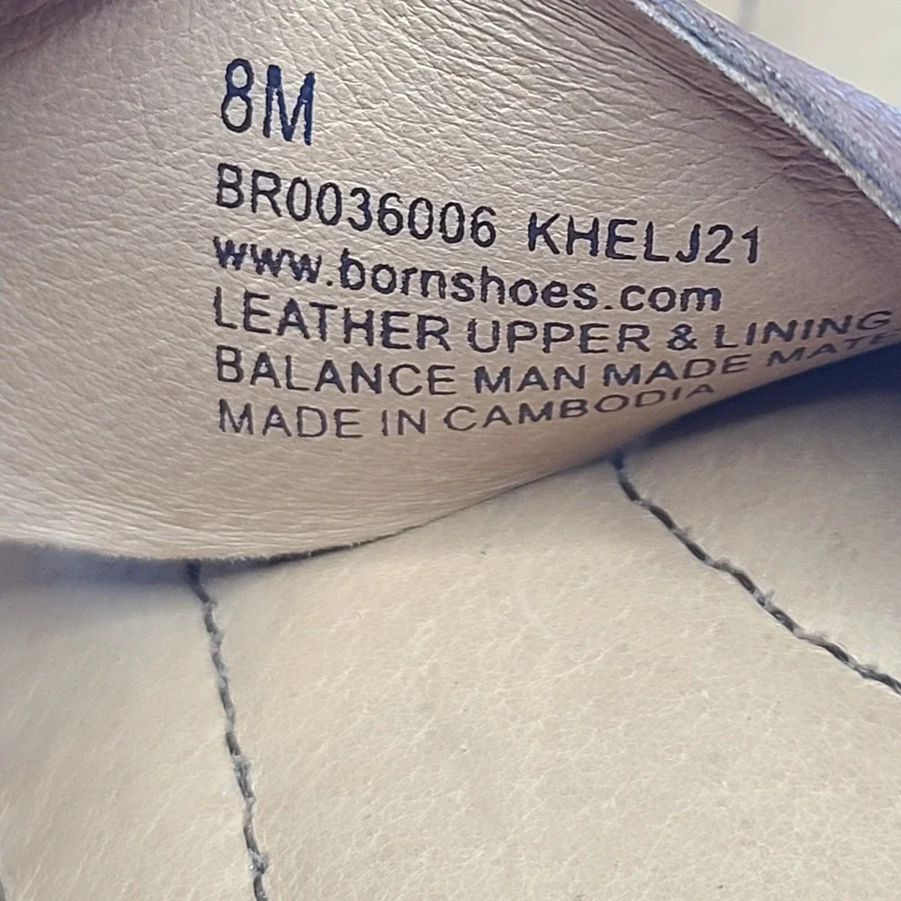 Born Emily Sandal‎ Women's US 8M Wedge Slide Heels Shoes Leather Buckle